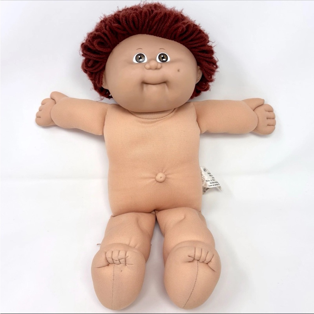 Cabbage Patch Boy Brown Auburn Yarn Hair Left Dimple Wire Thumb 1986 Head Mold 8